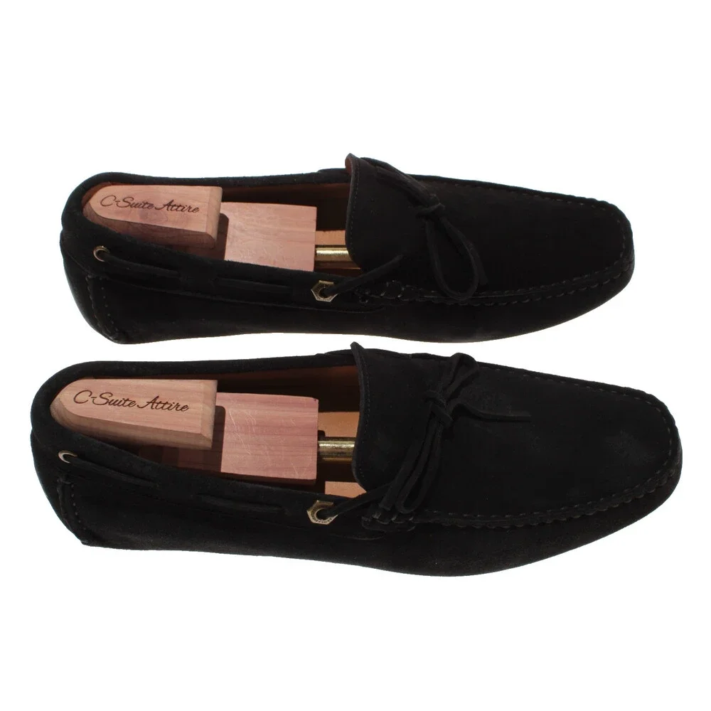 Piloti NWB Atlas Slip On Loafers Size 9 US in Black Suede Made in Portugal